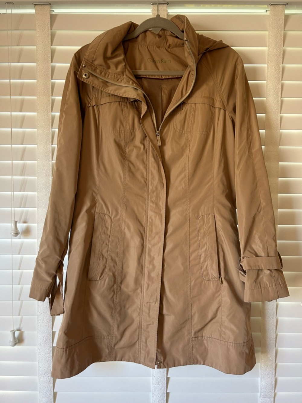 Calvin Klein Raincoat Rain Jacket Tan Small